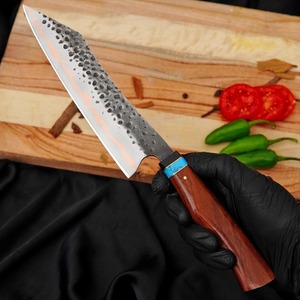Couteau de chef en acier inoxydable forgé à la main, lame de 8 à 9,9 pouces, manche en bois, style japonais - Product Image 4