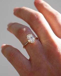 Bijoux fins de luxe, or jaune 9 carats, certificat IGI, diamant de laboratoire 2 carats, coupe ovale, bague de fiançailles solitaire, bague de mariage - Product Image 2