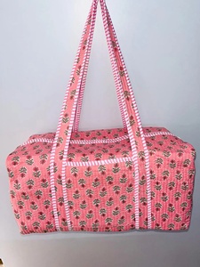 Nueva Bolsa de Mano Grande Personalizada de Algodón Acolchado, Bolsa de Hombro con Estampado Floral, Lavable, Bolsa de Viaje, Bolsas de Compras Ecológicas para Yoga - Product Image 4
