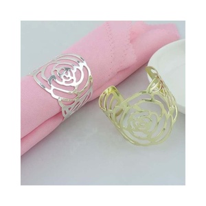 Custom Made Dining <b>Table</b> Decor Metal Hotel High Quality Round Napkin Ring Rose <b>Gold</b> Polished Adjustable Ring - Product Image 2