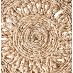 DreamCraft Maluma Handmade Woven Jute Geometric Round Vietnam <b>Place</b> Mats <b>Set</b> of 2 - Product Image 3