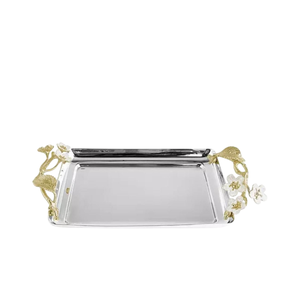 Plateaux de service en acier de qualité supérieure avec poignée décorative, forme personnalisée, pour la présentation des aliments sur table, utilisés dans les hôtels et les mariages - Product Image 1