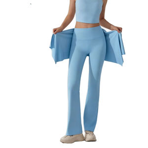 Leggings de Cintura Alta con Corte Acampanado para Mujer, Pantalones de Yoga, Logotipo Personalizado, Nailon y Spandex, Ropa Deportiva para Gimnasio, Fabricante de Leggings - Product Image 1