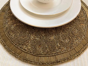 Elegantes Manteles Individuales de Lujo Hechos a Mano con Cuentas Bordadas, Manteles Individuales Premium para Mesa de Comedor para el Hogar Moderno, Restaurantes, Hoteles y Fiestas - Product Image 6