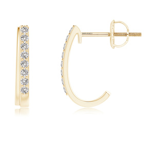 ต่างหูเพชรเลี้ยงในห้องปฏิบัติการ ดีไซน์แบบห่วงเล็กน่ารัก ทอง 10K/14K/18K และเงิน 925/935 ชุบทอง ของขวัญน่ารัก เครื่องประดับคุณภาพ - Product Image 4