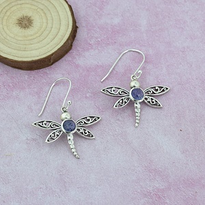 Natural Tanzanite Dragonfly Dangle <b>Earrings</b> 925 Sterling <b>Silver</b> Blue Gemstone <b>Earrings</b> Women’s Fashion Jewelry Gift - Product Image 6