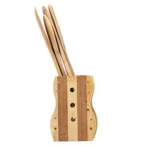 อุปกรณ์ทำครัวไม้ไผ่แท้ ตะหลิวไม้ไผ่ ช้อนตักอาหารแบบมีร่อง  รักษาสิ่งแวดล้อม - Product Image 4