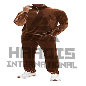 Best Wholesale Price Winter Solid Plus Size <b>Men's</b> Breathable Lightweight <b>Velour</b> <b>Tracksuit</b> Streetwear Latest Design - Product Image 4