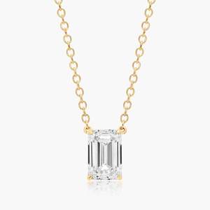 Collier tennis pour femme en or 14 carats avec diamant de laboratoire taille émeraude 1 carat certifié IGI, plaqué rhodium, cadeau de luxe, bijoux fins - Product Image 4