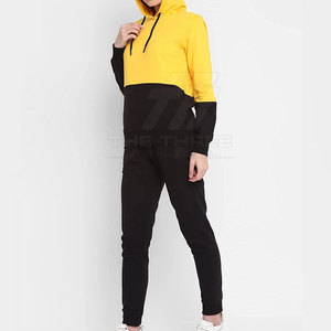 Conjuntos Deportivos Casuales de Invierno con Capucha para Mujer, Color Sólido Estampado, para Uso Profesional, Alta Calidad, Sin Costuras, 100% Algodón - Product Image 2