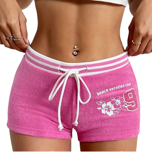 Shorts en coton pour femmes, décontractés, taille élastique, imprimé, respirants, écologiques, été, personnalisables, OEM, ODM, vente en gros - Product Image 5