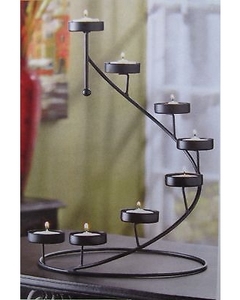 Wholesale Nordic Metal Spiral Tealight Candle Holder Bulk <b>7</b> Tier Black <b>Iron</b> Candelabra Table Centerpiece for Wedding Home Decor - Product Image 1