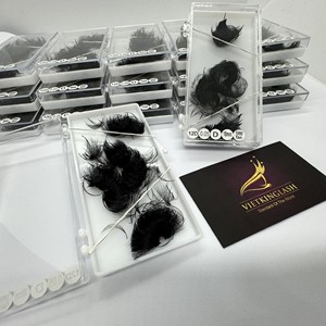 Extensiones de Pestañas en Racimo, Volumen, Hechas a Mano, Cabello Sintético de Alta Calidad, 10D/14D/16D/20D, Aspecto Natural, Base Negra Mate Puntiaguda - Product Image 4