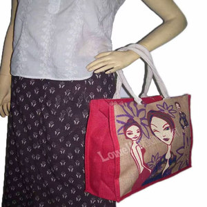 Bolsa de Yute con Logotipo Personalizado, Bolsa de Compras Reutilizable Ecológica, Bolsa de Transporte de Arpillera Natural Resistente, Publicidad Promocional - Product Image 3