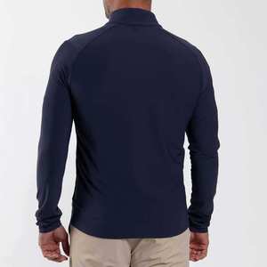 เสื้อสเวตเชิ้ตผู้ชายแบบซิปครึ่งตัว แขนสั้น ผ้าฝ้าย ไม่มีลาย - Product Image 1