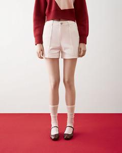 กางเกงยีนส์ขาสั้นทรงตรงเอวกลางสำหรับผู้หญิง สไตล์ลำลอง ล้างสีแบบฟอก ผ้าถัก แต่งเชือกผูกเอว ขนาดสั่งทำได้ ลายฮิต ทันสมัย - Product Image 1