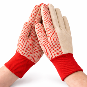 Guantes de Seguridad Industriales de Lona de Algodón con Puntos de PVC Negros en la Palma para un Agarre Superior, Ideales para Manipulación en Almacenes y Tareas de Construcción - Product Image 6