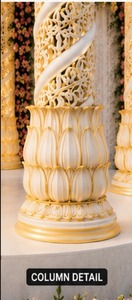 Opulento Mandap de Loto con Cúpula para Bodas al Aire Libre, Mandap de Madera Tallada en Oro de Lujo con Decoración Floral para Decoración de Bodas - Product Image 5