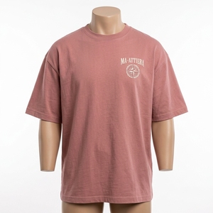 <b>Men's</b> <b>T</b> <b>Shirt</b> Dusty <b>Pink</b> Crew Neck Short Sleeve Relaxed Fit Text Print Casual Tshirt Streetwear Clothes <b>T</b> <b>Shirt</b> - Product Image 3
