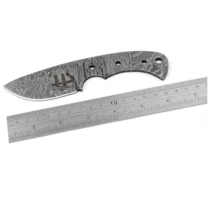 Couteau artisanal en acier Damas à lame pleine, avec manche en bois de pukka et étui en cuir fin, couteau de camping, couteau à dépecer, couteau EDC - Product Image 3