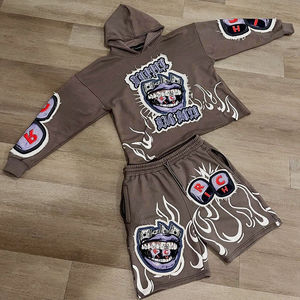 Conjunto Deportivo Personalizado de Dos Piezas, Pantalones Cortos Deportivos de Verano, Conjunto de Sudadera con Capucha y Pantalones Cortos Bordados para Hombre - Product Image 3