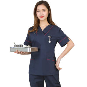 Uniformes Médicos Unisex de Manga Corta de Alta Calidad al por Mayor, Conjuntos de Uniformes de Hospital a la Moda para Mujer, Tela de Lona - Product Image 1