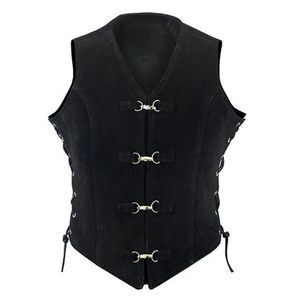 Chaleco de Cuero Genuino de Alta Calidad para Mujer, Estilo Gótico, Impermeable, con Tela de Lona Acolchada, Cuello en V, Sin Mangas, para Otoño e Invierno - Product Image 5