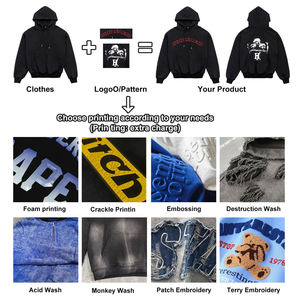 Sweat-shirts surdimensionnés personnalisés pour hommes, en coton/élasthanne épais, doublure imperméable, fermeture éclair, poche, streetwear d'hiver écologique - Product Image 6