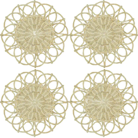 Set de table rond artisanal en rotin écologique, tressé, élégant, à bords festonnés, pour salle à manger et décoration intérieure bohème