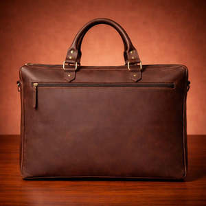 Genuine Leather Brown Large Capacity Laptop <b>Bag</b> Briefcase Crossbody <b>Computer</b> Handheld Business Travel <b>Bag</b> - Product Image 1