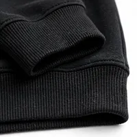 Sweat-shirt unisexe noir à col rond, manches longues, pull en molleton, haut décontracté uni, personnalisable, 100% coton, respirant pour l'hiver