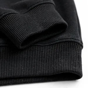 Sweat-shirt unisexe noir à col rond, manches longues, pull en molleton, haut décontracté uni, personnalisable, 100% coton, respirant pour l'hiver - Product Image 4