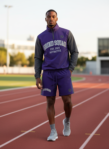 High Quality Casual Knee Length Sweatpants & Hoodie Set Custom Logo Sport Suit 100% Nylon <b>Patch</b> Embroidery for <b>Men</b> - Product Image 6