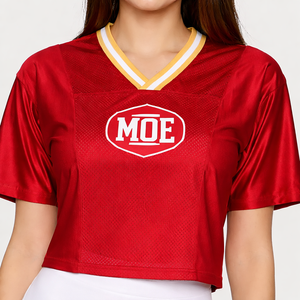 Jersey Corto de Fútbol Americano para Mujer, Calidad Premium, Poliéster, Manga Corta, Estilo Urbano, Malla Transpirable, Logotipo Personalizado, Fabricante OEM - Product Image 3