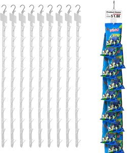 Snack Rack Display Stand Hanging <b>Strips</b> with Label Header Supermarket Retail Merchandising Clips 12 Hooks Snack - Product Image 4