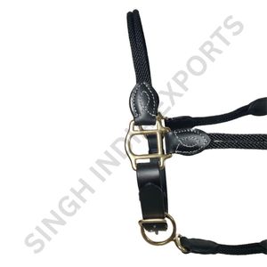 Cabestro de Cuero Genuino y Cuerda para Caballo, Ajustable, con Herrajes de Latón Resistente, Equipo Ecuestre - Product Image 6