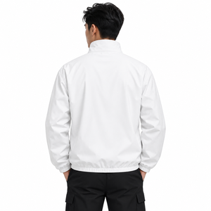เสื้อแจ็คเก็ตกันลมบล็อกสีขาวน้ำเงินสำหรับผู้ชาย แบบซิปเต็มตัว คอตั้ง น้ำหนักเบา สวมใส่สบาย เหมาะสำหรับเล่นกีฬาและกิจกรรมกลางแจ้ง - Product Image 6