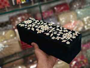 Handmade sweet <b>box</b> Indian Embroidery Mini Faux Leather Promotional Casual Travel Jewelry <b>Box</b> Portable Thank You <b>Gift</b> Storage - Product Image 1