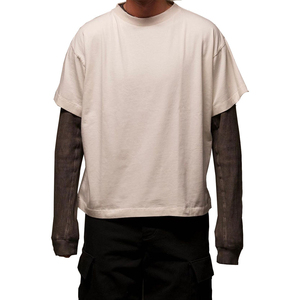 เสื้อยืดผู้ชายคุณภาพสูงสั่งทำพิเศษ ผ้าฝ้าย 100% 280gsm ล้างสีแบบแอซิดวอช ทรงดิสเทรส แขนเสื้อแบบวาฟเฟิล - Product Image 3