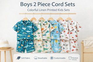 Conjunto de 2 Piezas para Niños, Conjunto Casual de Verano de Algodón y Lino para Niños - Product Image 4