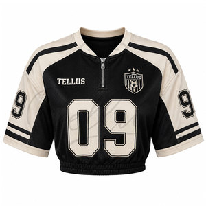 Camiseta Corta de Fútbol Americano para Mujer, Estilo Oversize, Transpirable, con Número de Equipo Impreso, Tallas Grandes - Product Image 1