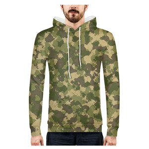 Sweat-shirt à capuche camouflage pour homme, coupe classique, en polyester tricoté, décontracté, pour l'automne, avec poche - Product Image 1