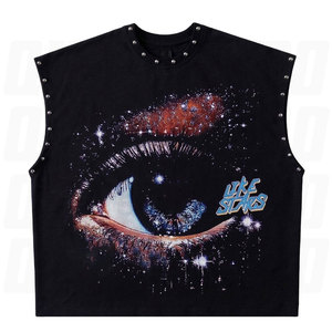 Camiseta sin Mangas Extra Grande Personalizada, de Algodón Lavado, Tejido Suave y Transpirable, Estilo Vintage, Unisex, Ropa Casual Urbana - Product Image 1