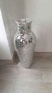 Espejo de vidrio de mosaico antiguo, maceta de ágata, arte de piedras preciosas talladas y artesanías de piedra semipreciosa hermosas coleccionables - Product Image 2