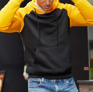 OEM Custom Jacket <b>Raglan</b> Sleeves with Pocket Athleticwear Men's Color Block Pullover Fleece Hoodie Casual Hooded Sweatshirts <b>Top</b> - Product Image 4