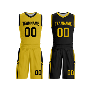 Maillot de basket-ball réversible personnalisé 100% polyester respirant pour hommes, ensemble uniforme d'entraînement - Product Image 1