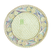 Vente en gros HNH Craft Sets de table et sous-plats en osier et jonc de mer, style bohème, écologiques, diamètre 35 cm, tissés à la main, épaisseur personnalisable