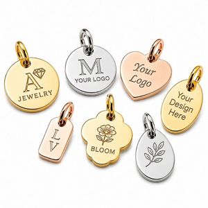 Breloque en métal personnalisée avec logo pour bracelet, marques de bijoux à étiquette privée - Product Image 1