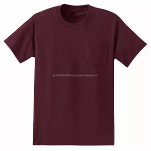 Custom logo cotton <b>pocket</b> <b>t</b> <b>shirt</b> for <b>men</b> with soft breathable fabric and personalized chest print available from manufacturer - Product Image 5