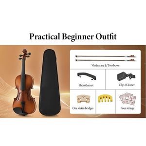 Set Violino Professionale 4/4 Dimensione Intera, Durevole e Leggero con Suono Ricco e Stabile, Finitura Liscia e Accessori Completi - Product Image 3